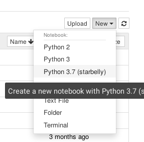 when creating a new notebook, you should see an option for starbelly